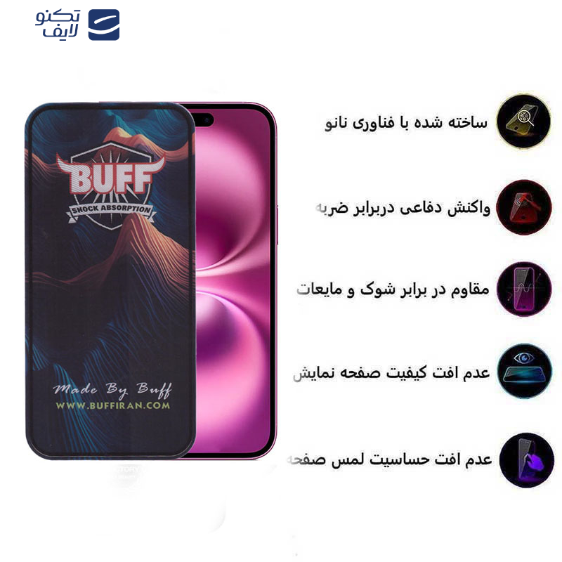 محافظ صفحه نمایش 5D بوف مدل Mountain-G مناسب برای گوشی موبایل اپل iPhone 16 Plus