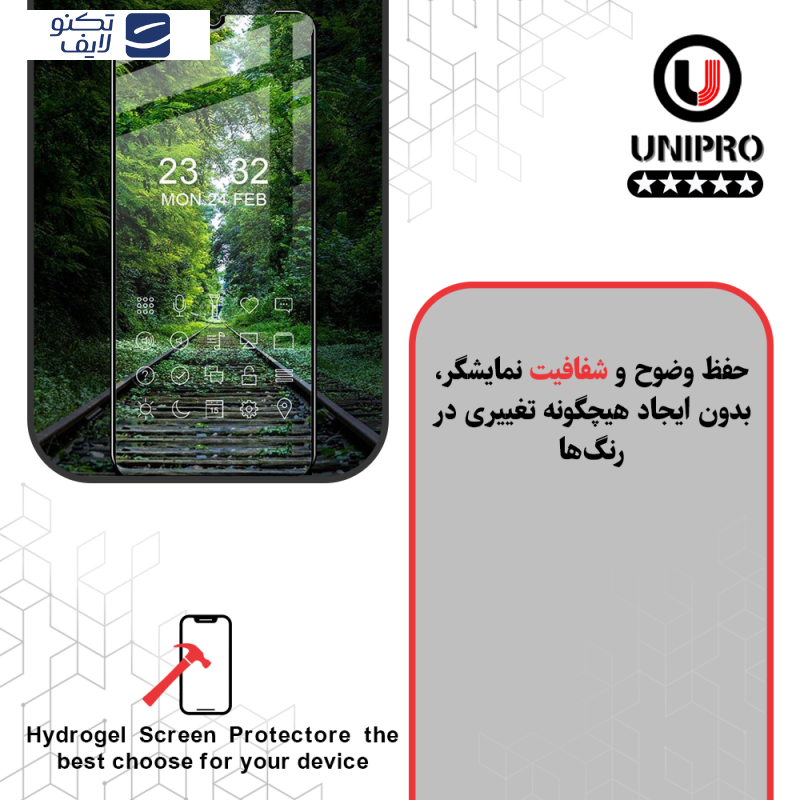 محافظ صفحه نمایش شفاف یونی پرو مدل Star 5 مناسب برای گوشی موبایل ریلمی 12 Pro Plus