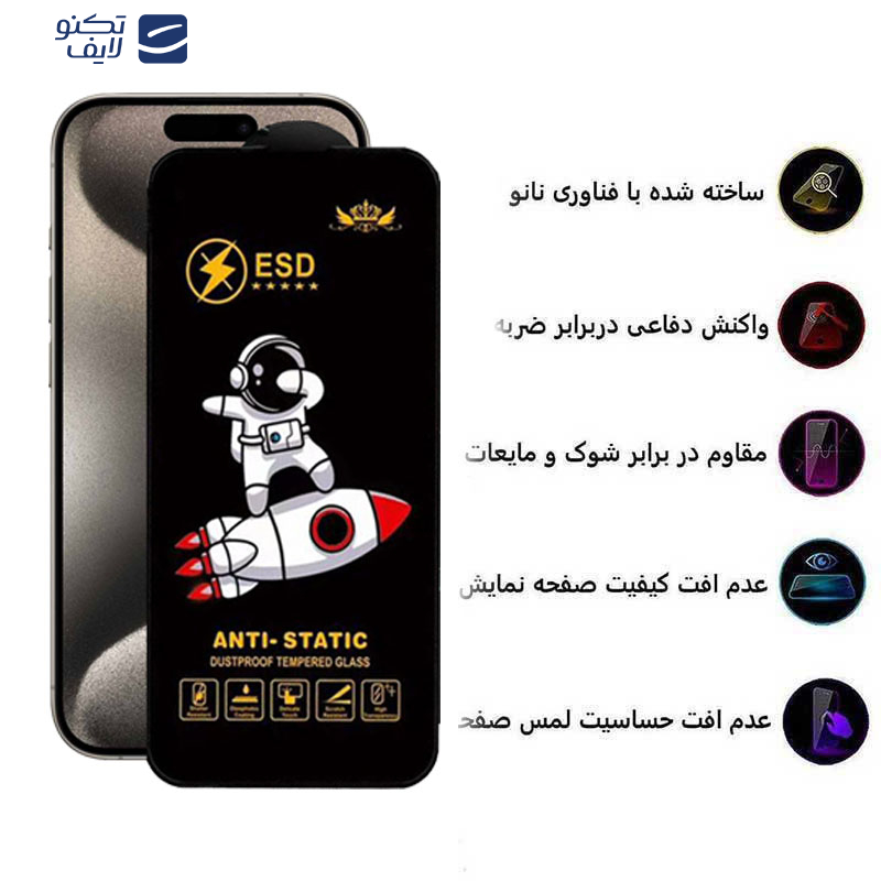 محافظ صفحه نمایش اپیکوی مدل Spaceship مناسب برای گوشی موبایل اپل iPhone 15 Pro Max