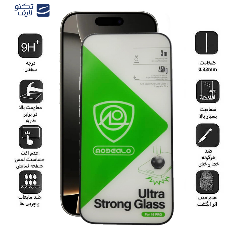 محافظ صفحه نمایش اپیکوی مدل Ultra Strong Glass مناسب برای گوشی موبایل اپل iPhone 16 Pro