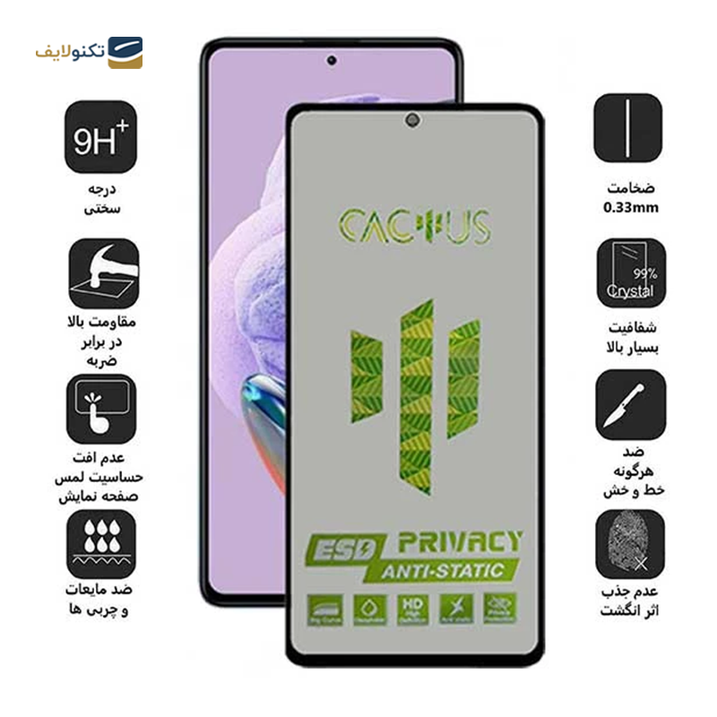 gallery-گلس حریم شخصی گوشی شیائومی Redmi Note 12 Pro Plus اپیکوی مدل Cactus-ESD-Privacy copy.png