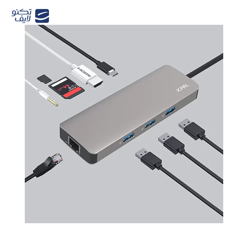 gallery-هاب USB-C جی سی پال 6 پورت مدل Onyx USB-C 6-Port Hub JCP6253 copy.png