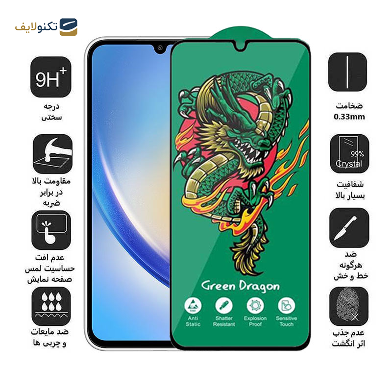 محافظ صفحه نمایش اپیکوی مدل Green Dragon ExplosionProof مناسب برای گوشی موبایل سامسونگ Galaxy A34 5G