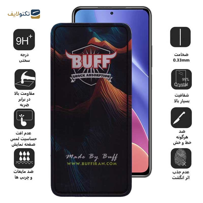 محافظ صفحه نمایش 5D بوف مدل Mountain-G مناسب برای گوشی موبایل شیائومی Redmi K40 Ultra / K40 Gaming / K40 Pro Plus / K40 Pro / K40S / K40