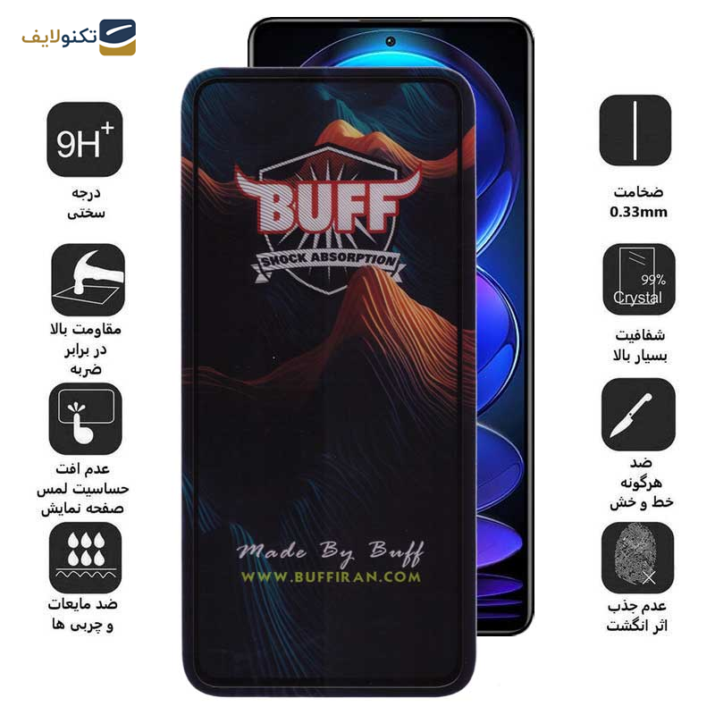 محافظ صفحه نمایش 5D بوف مدل Mountain-G مناسب برای گوشی موبایل شیائومی Redmi Note 12 Pro Plus/Note 12 Pro 4G/5G/Note 12 4G/5G/Note 12 China