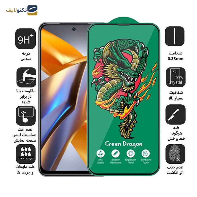 محافظ صفحه نمایش اپیکوی مدل Green Dragon ExplosionProof مناسب برای گوشی موبایل شیائومی Poco M5s 4G/ M4 Pro 4G/ Redmi Note 11 4G/Global/ Note 10 4G