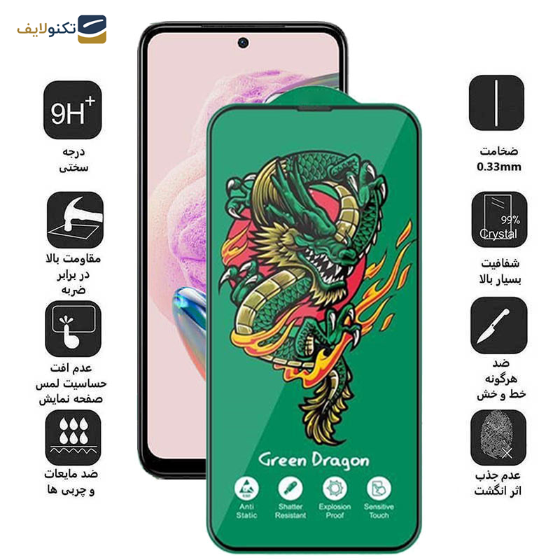 محافظ صفحه نمایش اپیکوی مدل Green Dragon ExplosionProof مناسب برای گوشی موبایل شیائومی Redmi Note 12S 4G/ Note 11S 4G/ Note 10S 4G / Note 11 SE  4G (India)