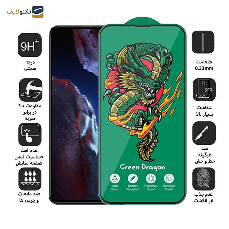 محافظ صفحه نمایش اپیکوی مدل Green Dragon ExplosionProof مناسب برای گوشی موبایل شیائومی Xiaomi Poco F5 Pro / F5 / F4 GT/ F3 GT/ F4/ F3