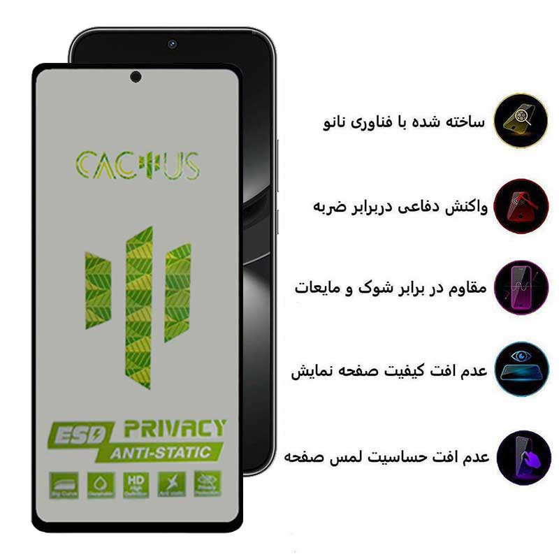 محافظ صفحه نمایش حریم شخصی اِپیکوی مدل Cactus-ESD-Privacy مناسب برای گوشی موبایل هوآوی Nova 12 / Nova 12 Lite / Nova 11 SE / Nova 10 SE