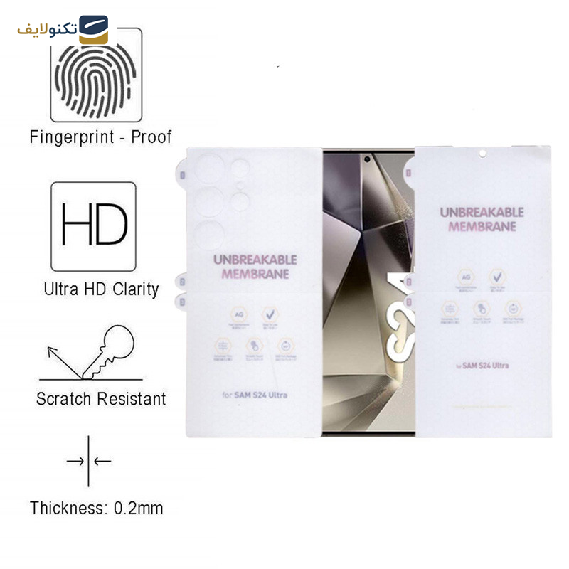 محافظ صفحه نمایش مات بوف مدل Hydrogel-Matte-G مناسب برای گوشی موبایل سامسونگ Galaxy S24 Ultra به همراه محافظ پشت گوشی