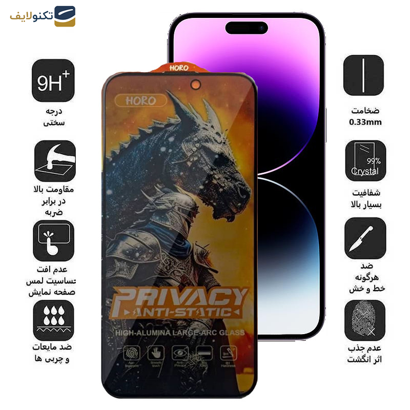 محافظ صفحه نمایش حریم شخصی اپیکوی مدل Knight Privacy مناسب برای گوشی موبایل اپل iPhone 14 Pro Max