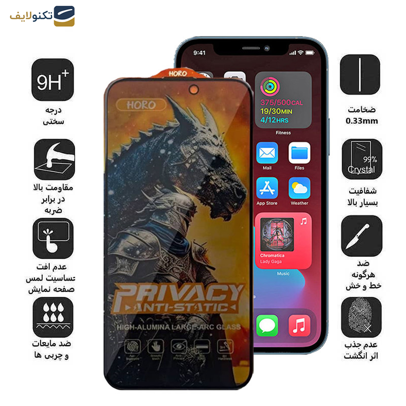 محافظ صفحه نمایش حریم شخصی اپیکوی مدل Knight Privacy مناسب برای گوشی موبایل اپل iPhone 12 Pro Max