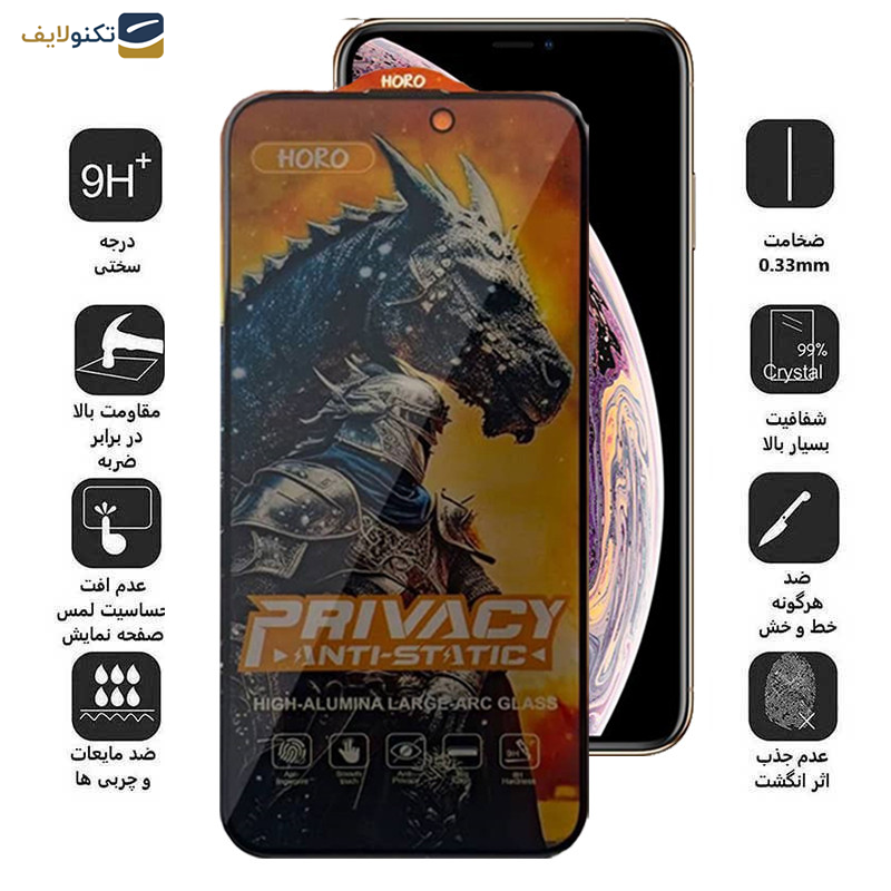 محافظ صفحه نمایش حریم شخصی اپیکوی مدل Knight Privacy مناسب برای گوشی موبایل اپل iPhone 11 Pro/ X/ XS