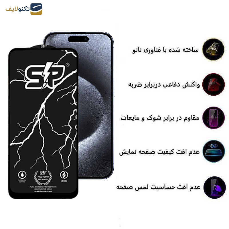 محافظ صفحه نمایش اپیکوی مدل SP Factory مناسب برای گوشی موبایل اپل iPhone 15 Pro 