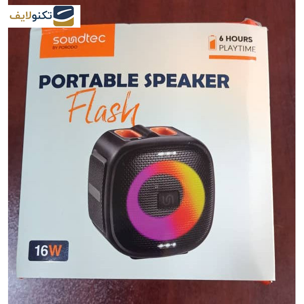 اسپیکر بلوتوثی قابل حمل پرودو مدل Soundtec Flash RGB Portable Bluetooth 16W STRGBS