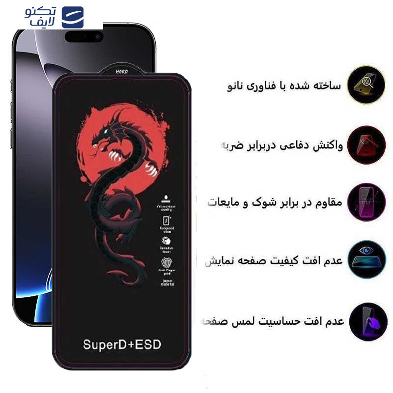 محافظ صفحه نمایش اپیکوی مدل Dragon ESD مناسب برای گوشی موبایل اپل iPhone 16 Pro Max