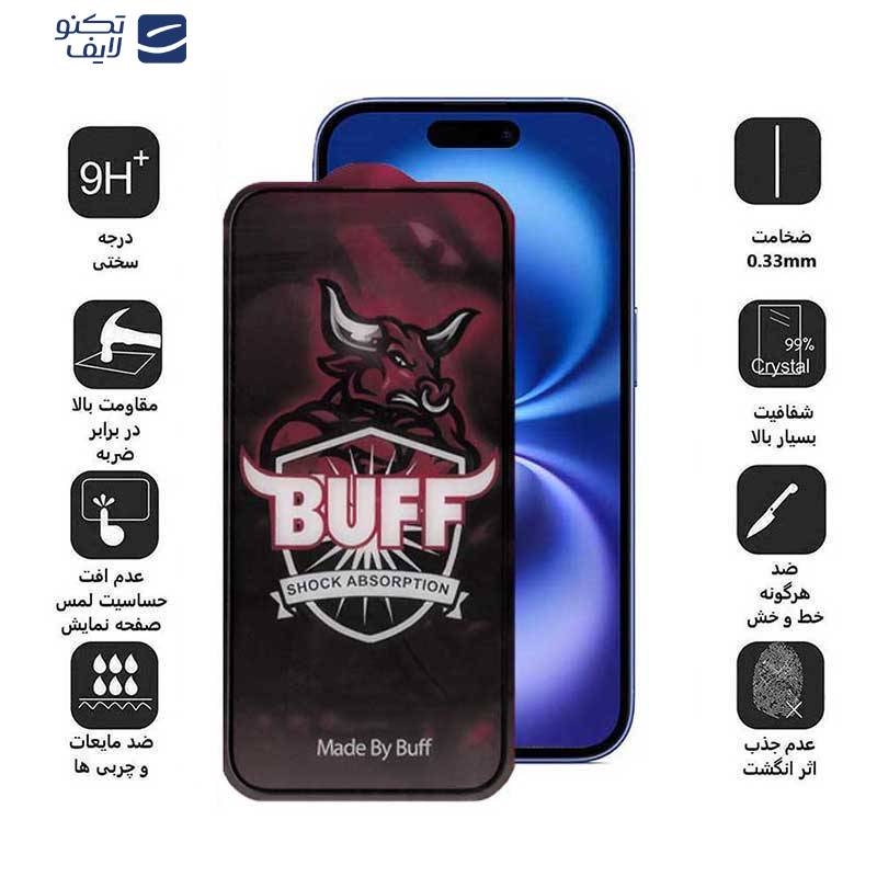 محافظ صفحه نمایش حریم شخصی بوف مدل Privacy Pro Plus-G مناسب برای گوشی موبایل اپل iPhone 16 / 15