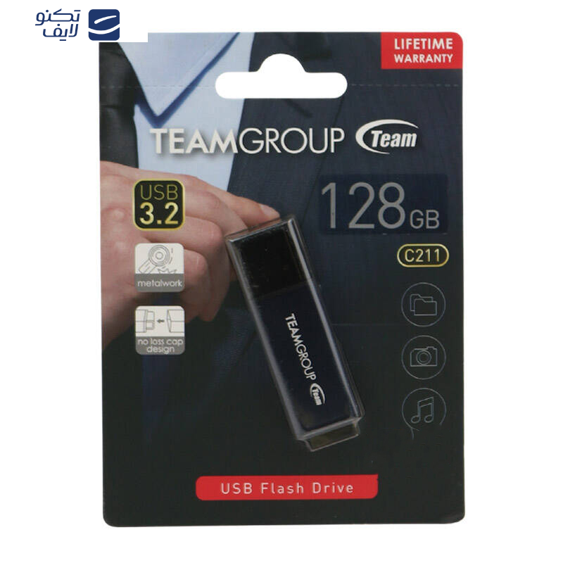 فلش مموری تیم گروپ مدل C211 USB3.2 ظرفیت 128 گیگابایت