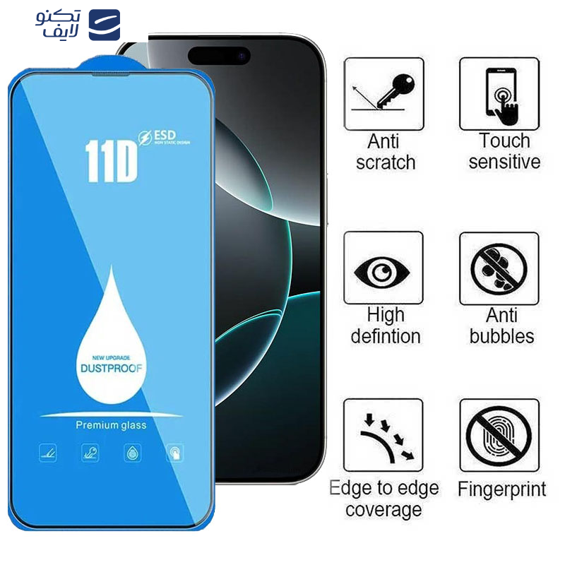 محافظ صفحه نمایش 11D اپیکوی مدل Blue ESD مناسب برای گوشی موبایل اپل iPhone 16 Pro 