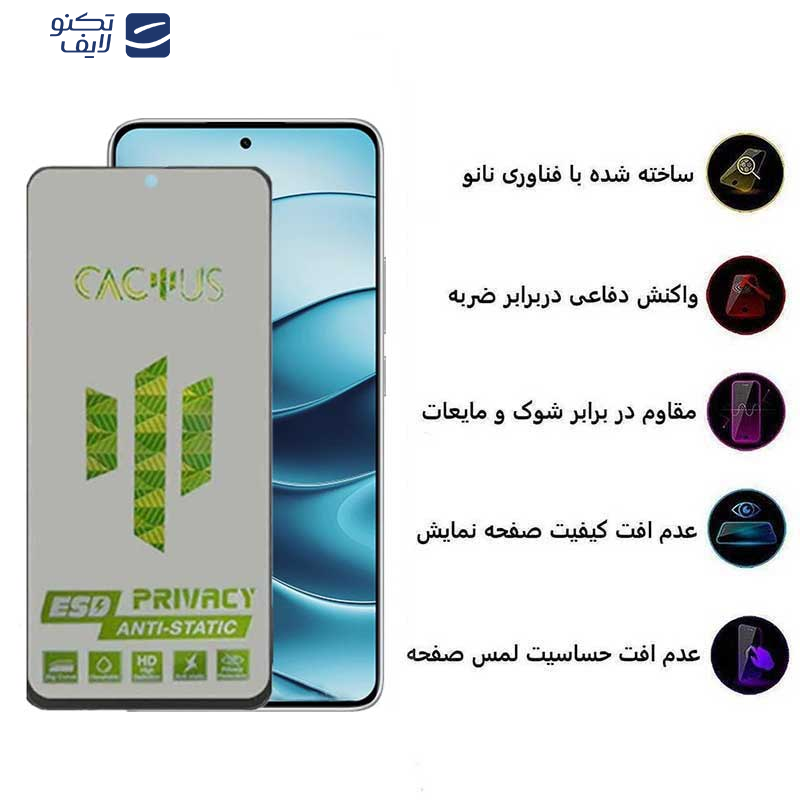 محافظ صفحه نمایش حریم شخصی اپیکوی مدل Cactus-ESD-Privacy مناسب برای گوشی موبایل شیائومی Redmi Note 14 / Note 14 Pro