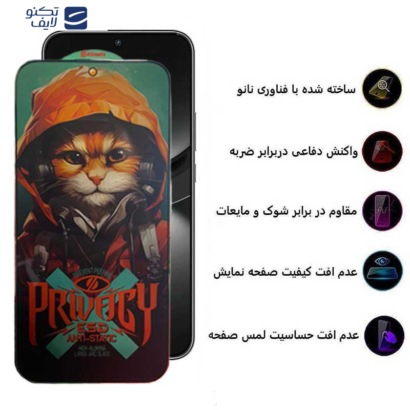 محافظ صفحه نمایش حریم شخصی اپیکوی مدل Privacy Hoodie Cat مناسب برای گوشی موبایل هوآوی  Nova 9 SE/ Nova 10 SE/ Nova 11 SE/ Nova 12/ Nova 12 Lite/ Nova 12i/ Nova 12 SE/ honor 50 Se