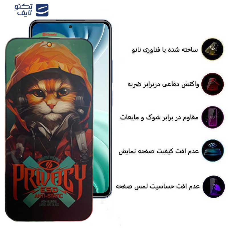 محافظ صفحه نمایش حریم شخصی اپیکوی مدل Privacy Hoodie Cat مناسب برای گوشی موبایل شیائومی Mi 11i/ Mi 10i / Mi 11X/ Mi 11X Pro/ 11i/ 11i HyperCharge 5G