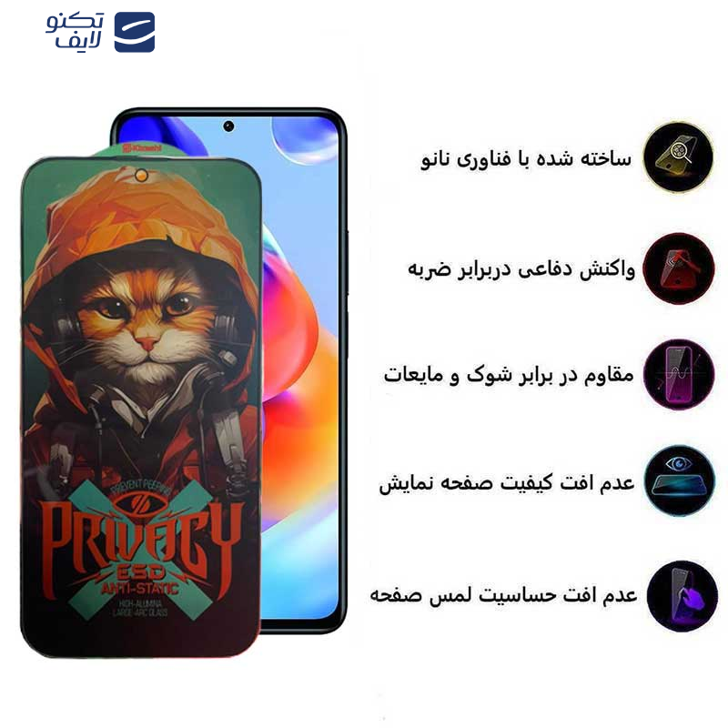 محافظ صفحه نمایش حریم شخصی اپیکوی مدل Privacy Hoodie Cat مناسب برای گوشی موبایل شیائومی Redmi Note 11 Pro Plus 5G (China) /  Note 11 Pro Plus 5G (India) / Note 11 Pro 5G (China) / Note 11 Pro 4G-5G