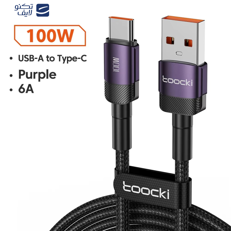 کابل تبدیل USB به USB-C توکی مدل 100W TQ-X12 طول 2 متر