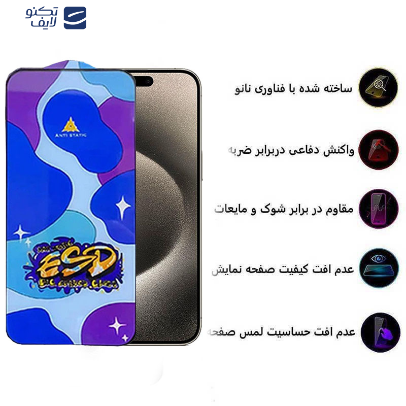 محافظ صفحه نمایش اپیکوی مدل Star ESD مناسب برای گوشی موبایل اپل iPhone 15 Pro Max