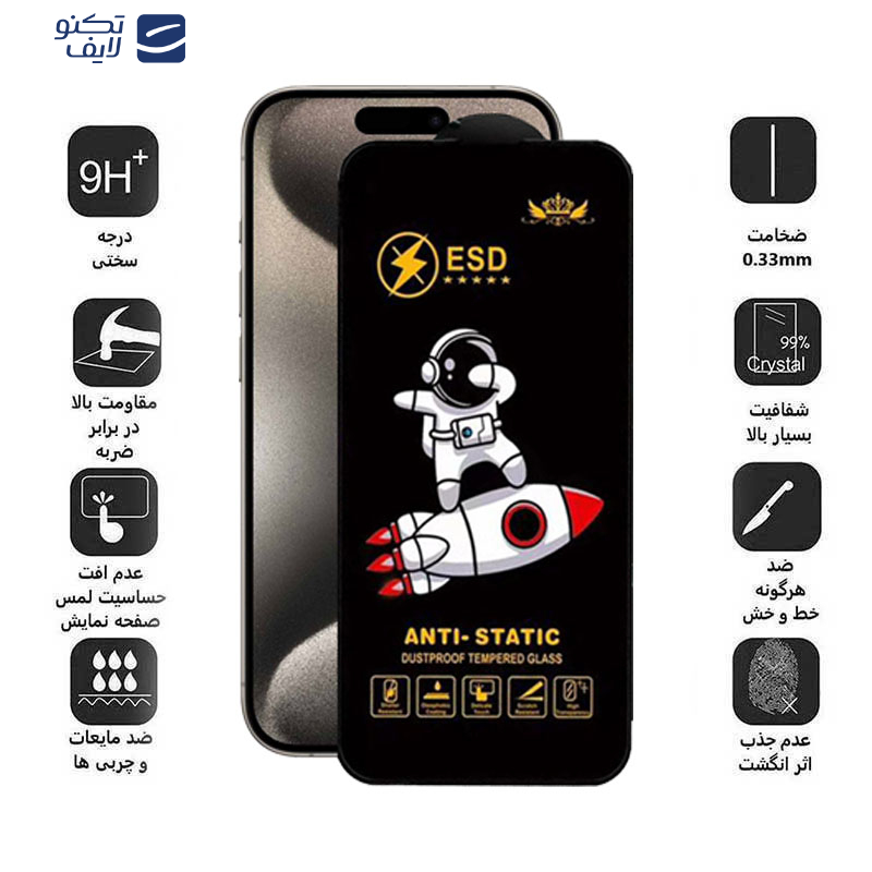 محافظ صفحه نمایش اپیکوی مدل Spaceship مناسب برای گوشی موبایل اپل iPhone 15 Pro Max