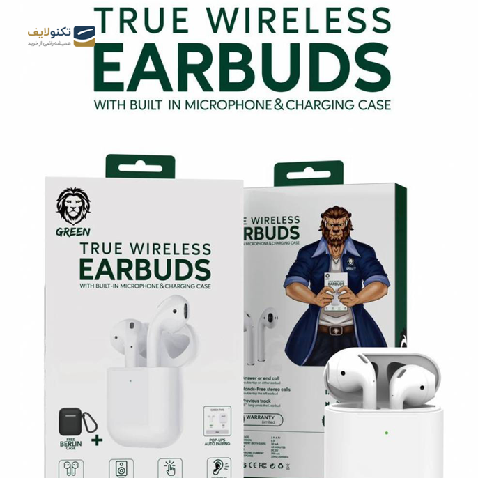 green true wireless earbuds