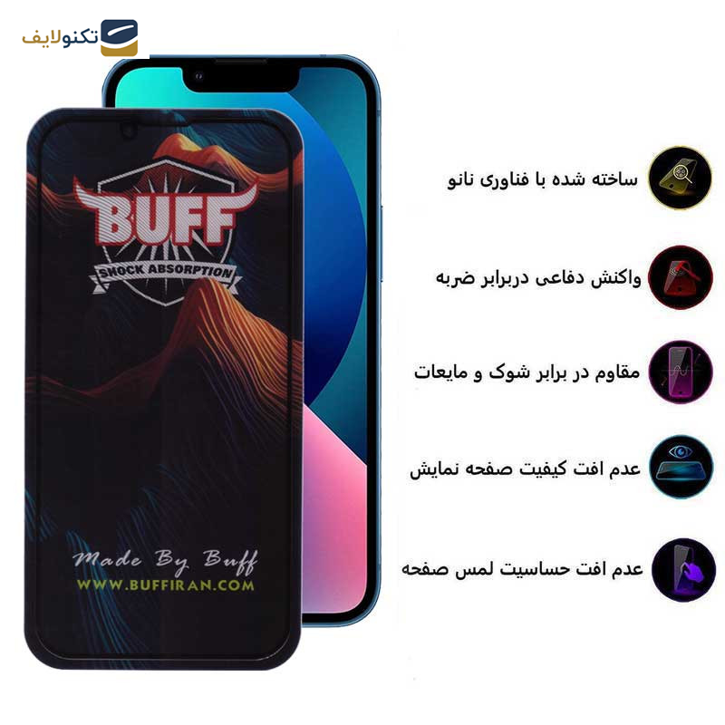 محافظ صفحه نمایش 5D بوف مدل Mountain-G مناسب برای گوشی موبایل اپل iPhone 13 / 13 Pro / 14