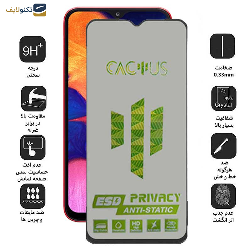 محافظ صفحه نمایش حریم شخصی اپیکوی مدل Cactus-ESD-Privacy مناسب برای گوشی موبایل سامسونگ Galaxy A10