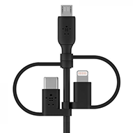 کابل تبدیل USB به لایتنینگ / micro USB / USB-C بلکین مدل CAC001bt1M طول 1 متر