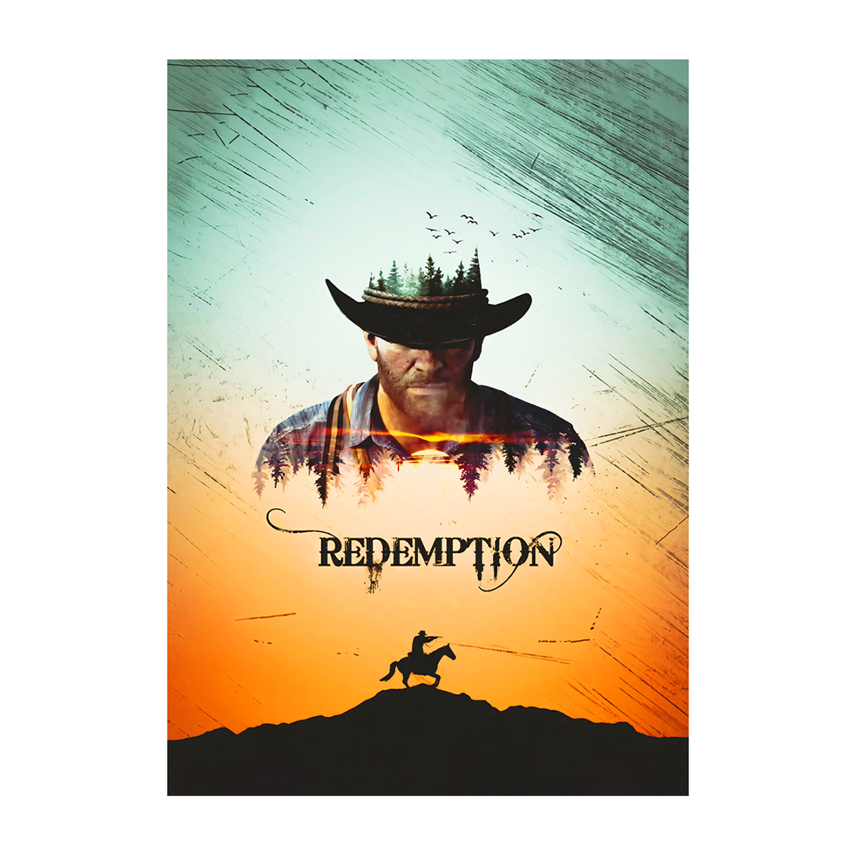 متال پوستر گیمینگ رد دد RedDeadRedemption طرح آرتور مورگان کد N203