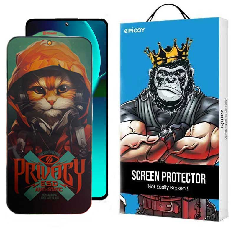 گلس حریم شخصی گوشی شیائومی 13T Pro - 13T - 12T Pro - 11T Pro - 11T -10T Lite 5g اپیکوی مدل Privacy Hoodie Cat