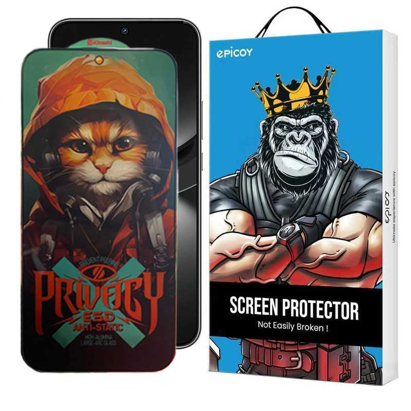 گلس حریم شخصی گوشی هوآوی Nova 9 SE- Nova 10 SE- Nova 11 SE- Nova 12- Nova 12 Lite- Nova 12i- Nova 12 SE- honor 50 Se اپیکوی مدل Privacy Hoodie Cat