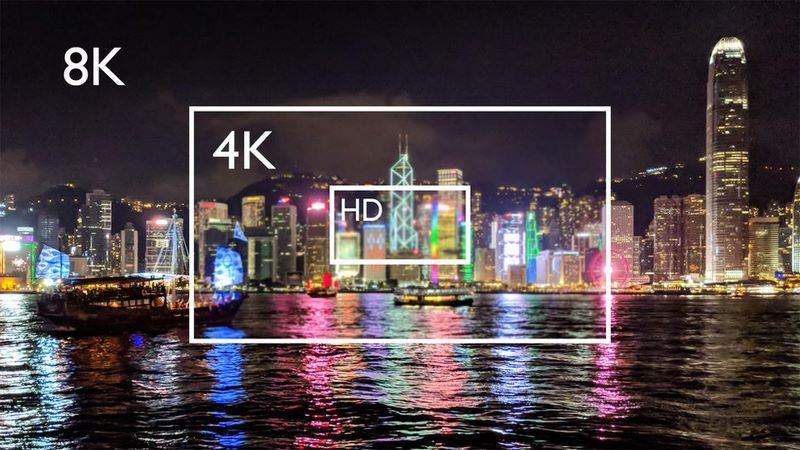 مقایسه رزولوشن HD با 8K