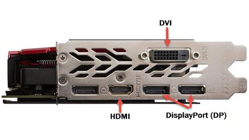 پورت های کارت گرافیک برای اتصال دو مانیتور به هم