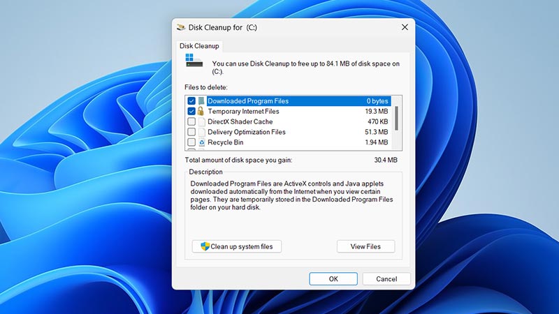 پاک کردن کش لپ تاپ ویندوزی از طریق disk cleanup