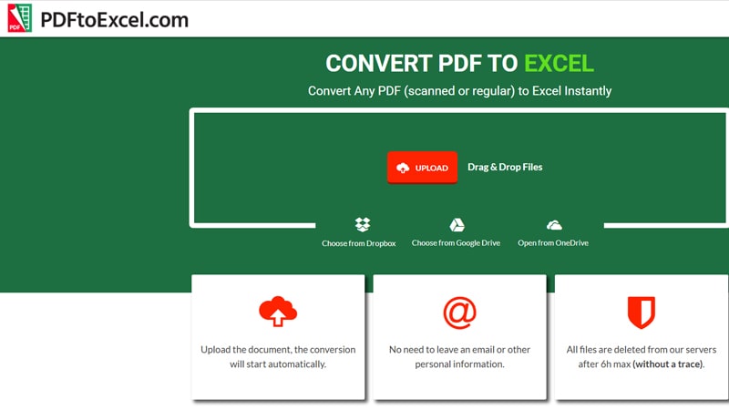 تبدیل پی دی اف به اکسل آنلاین با سایت Pdftoexcel